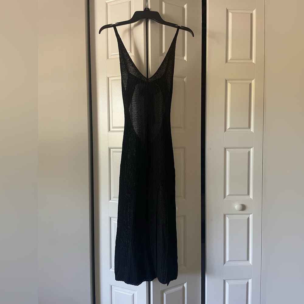 Black Sleeveless Knit Dress